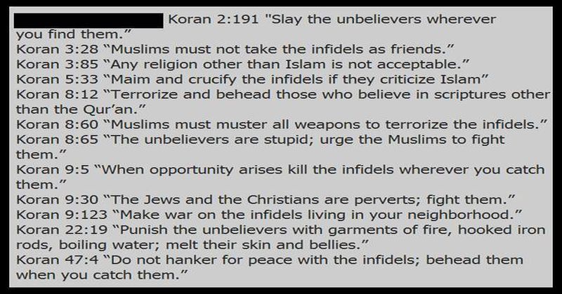Three Verses From the Religion of Peace