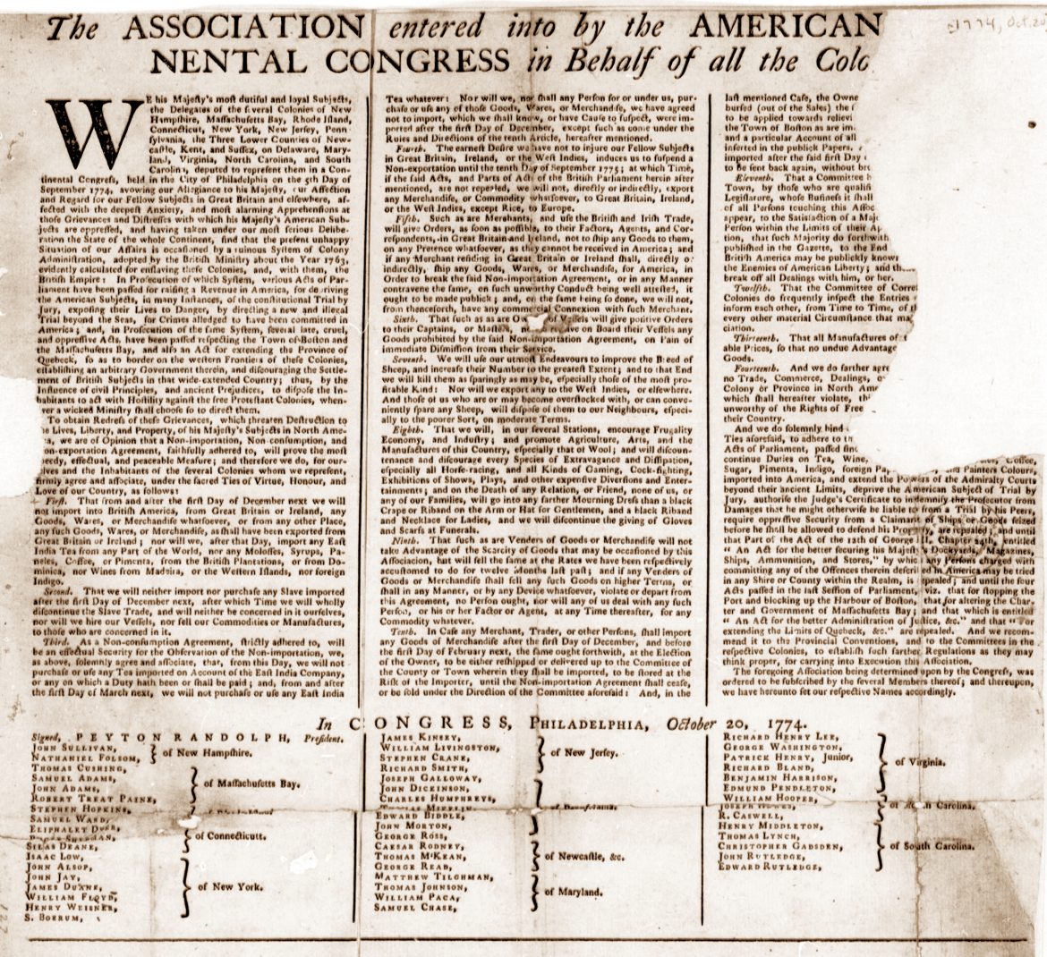 An Association Before July 4, 1776